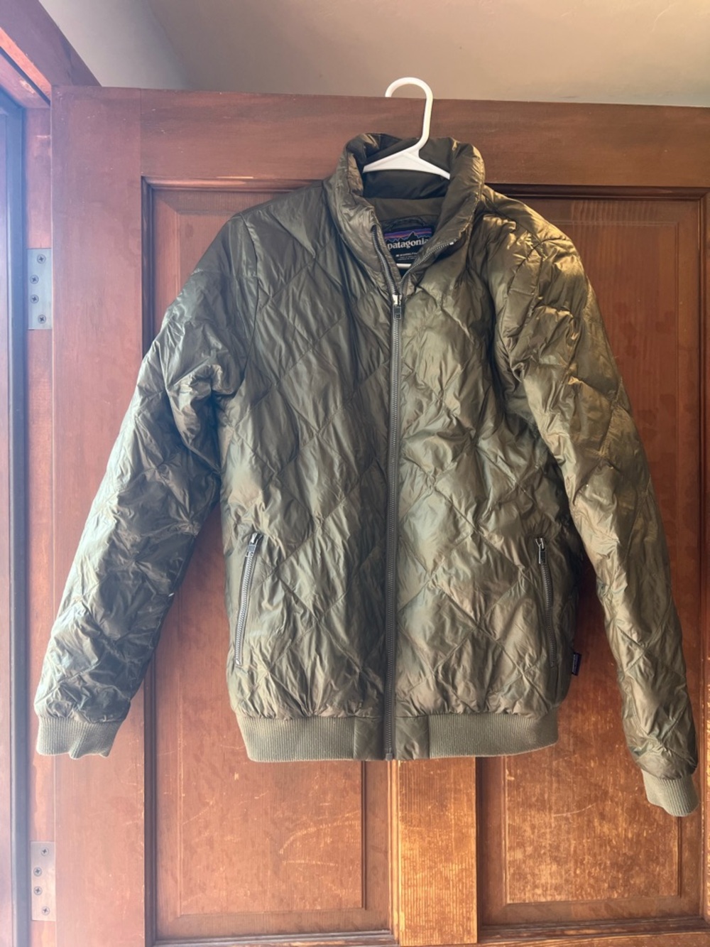 Patagonia Olive Green Quilted Puffer Jacket